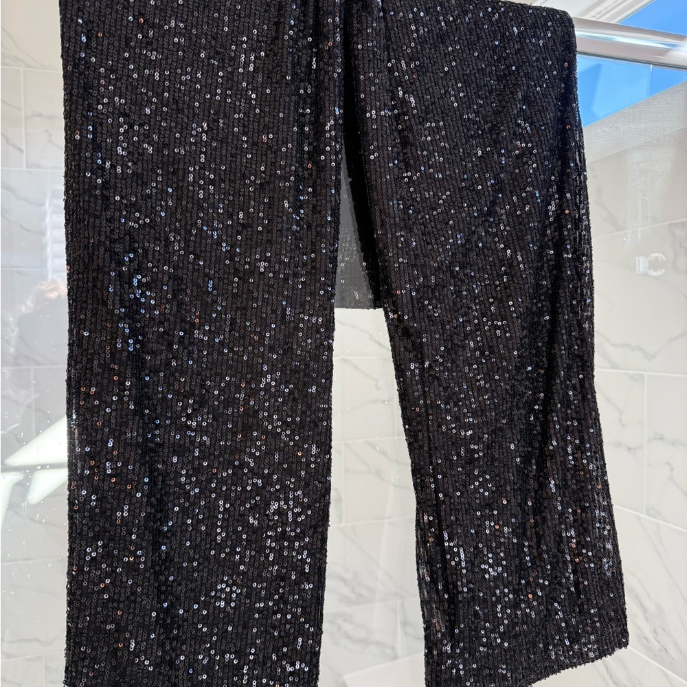 Z Supply Black Sequin Pants Sz S